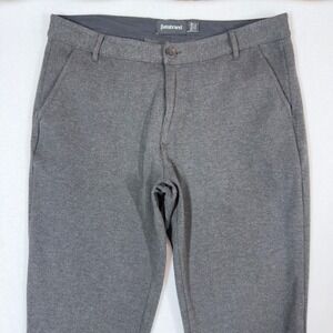 Betabrand Mens Dress Pant Yoga Pants Gray Stretch Slim Fit Work Office 32x36